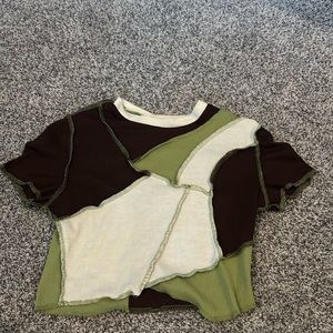 Brown, Green, Crop top, Small, Shein